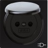 045447 Розетка с заземляющими контактами и крышкой Черный Gira S-color
