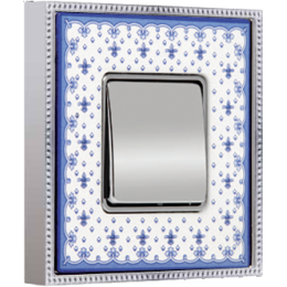 FD01471AZCB Рамка Belle Epoque Porcelain Голубой / Хром 1-постовая Fede