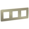 NU280651 Рамка Unica Studio Metal Бронза / Бежевый 3-постовая Schneider Electric