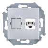 1591480-033 Розетка телефонная RJ11, винтовой зажим, алюминий Simon 15