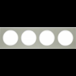 10142214 Рамка R.3 Полярная белизна, нержавеющая сталь 4-постовая Berker