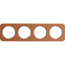 10142369 Рамка R.1 Кожа, белый 4-постовая Berker