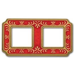 FD01352ROEN Рамка Smalto Italiano Siena Ruby red 2-постовая Fede