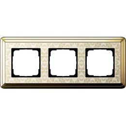0213673 Рамка Classix Art Латунь / Кремовый 3-постовая Gira