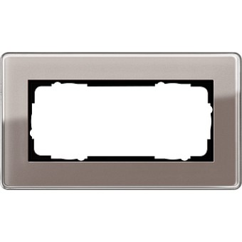 1002522 Рамка без перегородки Esprit Glass C Дымчатое стекло 2-постовая Gira