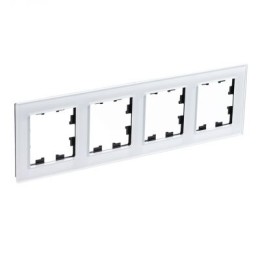 ATN320104 Рамка четверная Schneider Electric Atlasdesign Nature, белое стекло