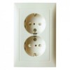 47548982 Двойная штепсельная розетка SCHUKO, цельная цвет: белый, с блеском S.1 Berker