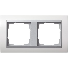 021271 Рамка Event Белый / Алюминий 2-постовая Gira