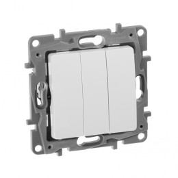 672213 Выключатель трехклавишный - Etika - 10 A - 250 В~ - белый Legrand