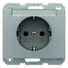 47387004 Штепсельная розетка SCHUKO с полем для надписей цвет: стальной, лак K.5 Berker