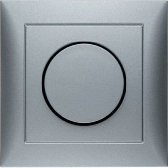 28199939 Поворотный диммер с накладкой и регулирующей кнопкой серия цвет: алюминий S.1 Berker