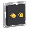 ATN001087 Atlasdesign Аудиорозетка двойная, Карбон Schneider Electric