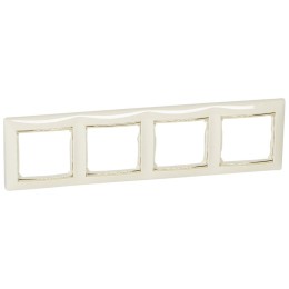 774154 Рамка Valena Слоновая кость / Золото 4-постовая Legrand