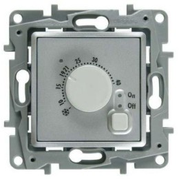 672430 Термостат с внешним датчиком для тёплых полов - Etika - алюминий Legrand