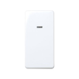 27669-64 Выключатель одноклавишный кнопочный, 10А 250В, узкий модуль, Simon 27, белый