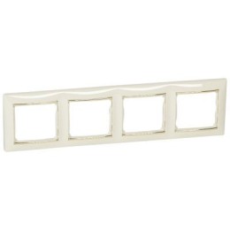774154 Рамка Valena Слоновая кость / Золото 4-постовая Legrand