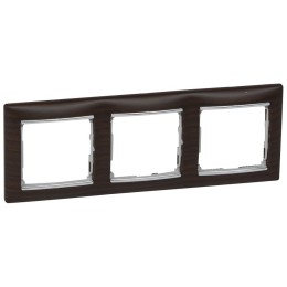 770373 Рамка Valena Темное дерево / Серебро 3-постовая Legrand