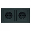 47236086 Штепсельная розетка SCHUKO с защитой от детей, Q.1/Q.3, цвет: антрацитовый, с эффектом бархата Berker