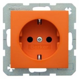 41438914 Штепсельная розетка SCHUKO цвет: оранжевый, с блеском S.1/B.3/B.7 Glas Berker