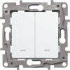 672216 Выключатель/переключатель двухклавишный с подсветкой - Etika - 10 A - 250 В~ - белый Legrand