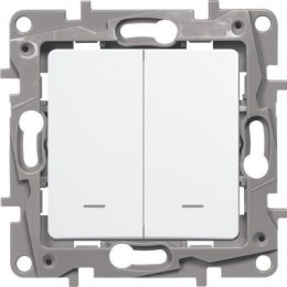 672216 Выключатель/переключатель двухклавишный с подсветкой - Etika - 10 A - 250 В~ - белый Legrand