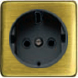 FD04335PB-M Обрамление розетки 2К+З черный, цвет Bright Patina FEDE