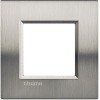 LNA4802ACS Рамка LivingLight Квадрат Фактурная сталь 2-модульная Bticino