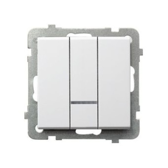 Ospel Sonata Белый Выключатель 3-клавишный с подсветкой, без рамки LP-13RS/m/00