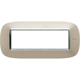 HB4806TC Рамка Axolute Овал Светлый титан 6 модулей Bticino