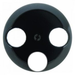 106421 Центральная панель для антенной розетки 3 отверстия цвет: черный, с блеском серия 1930, Glasserie, Palazzo Berker