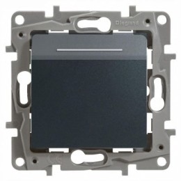 672693 Выключатель для гостиничных номеров с выдержкой времени и подсветкой - Etika - антрацит Legrand