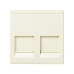 27486-32 Адаптер со шторками на 2 коннектора AMP (UTP, FTP, RJ12), широкий модуль, Simon 27, слоновая кость