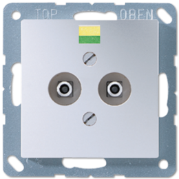 A565-2AL Штепсельная розетка для вырав.потенц. с 2-мя штек.штифтами, кр.ал. Jung A серия