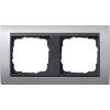 021206 Рамка Event Алюминий / Черный 2-постовая Gira