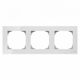 8573 CB Рамка Sky Белое стекло 3-постовая ABB