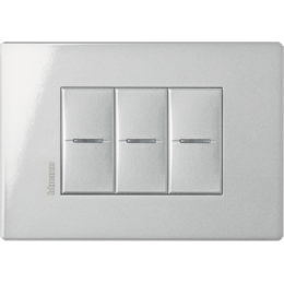 HW4803HC Рамка Axolute Air Алюминий 3-модульная Bticino