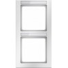 10126019 Рамка с полем для надписей Q.1 Полярная белизна с эффектом бархата 2-постовая вертикальная Berker