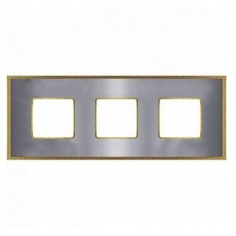 FD01433CBOB Рамка Belle Epoque Metal Bright chrome / Bright gold 3-постовая гор/верт. Fede