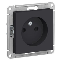 ATN001049 Atlasdesign Розетка без заземления со шторками, 16А, механизм, Карбон Schneider Electric