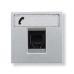 N2217.6 PL Розетка телекоммуникационная на 6 контактов, 2-модульная, тип RJ12, серия Zenit, цвет серебристый, ABB