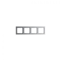 10146084 Рамка Q.1 Алюминий с эффектом бархата 4-постовая Berker