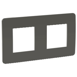 NU280421 Рамка Unica Studio Color Дымчато-серый / Белый 2-постовая Schneider Electric