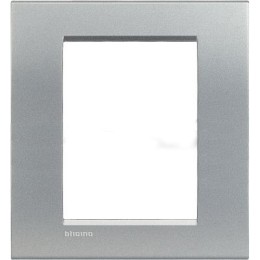 LNA4826TE Рамка LivingLight Квадрат Алюминий 3+3 модуля Bticino