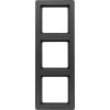 10136086 Рамка Q.1 Антрацит с эффектом бархата 3-постовая вертикальная Berker