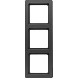 10136086 Рамка Q.1 Антрацит с эффектом бархата 3-постовая вертикальная Berker