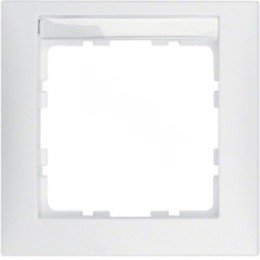 10119919 Рамка с полем для надписей S.1 Полярная белизна матовый 1-постовая Berker