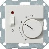 039303 Терморегулятор с размыкающим контактом 24V/10 (4)A и контрольной лампой белый глянец Белый Gira