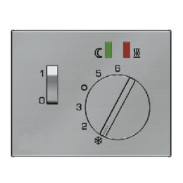 16727104 Центральная панель с регулирующей кнопкой, клавишей и линзами цвет: стальной, лак K.5 Berker