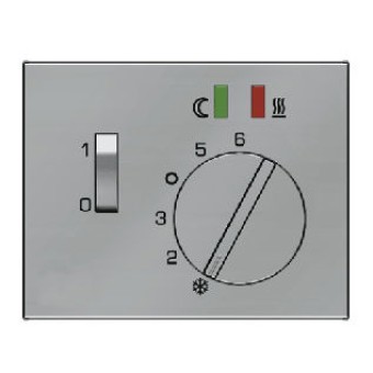 16727104 Центральная панель с регулирующей кнопкой, клавишей и линзами цвет: стальной, лак K.5 Berker