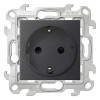 2450432-038 Розетка 2К+З Schuko со штор, графит Simon 24